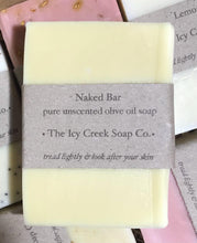 Load image into Gallery viewer, Naked Bar - unscented pure olive oil soap bar