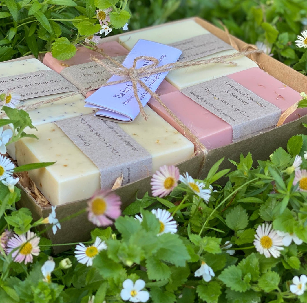 Gift box of five olive oil soaps